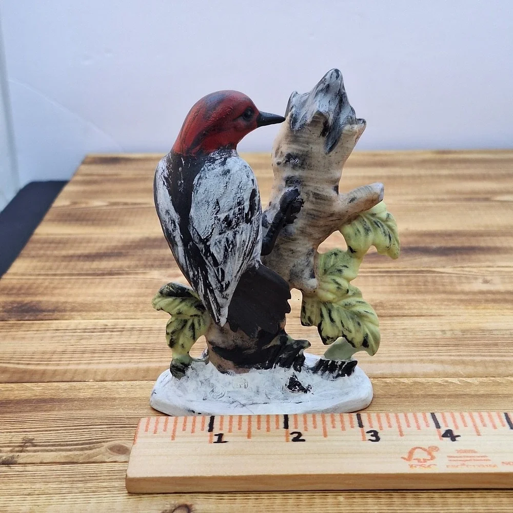 Vintage Napco‎ Porcelain Red-Headed Wood Pecker Figurine, #B3154, 5